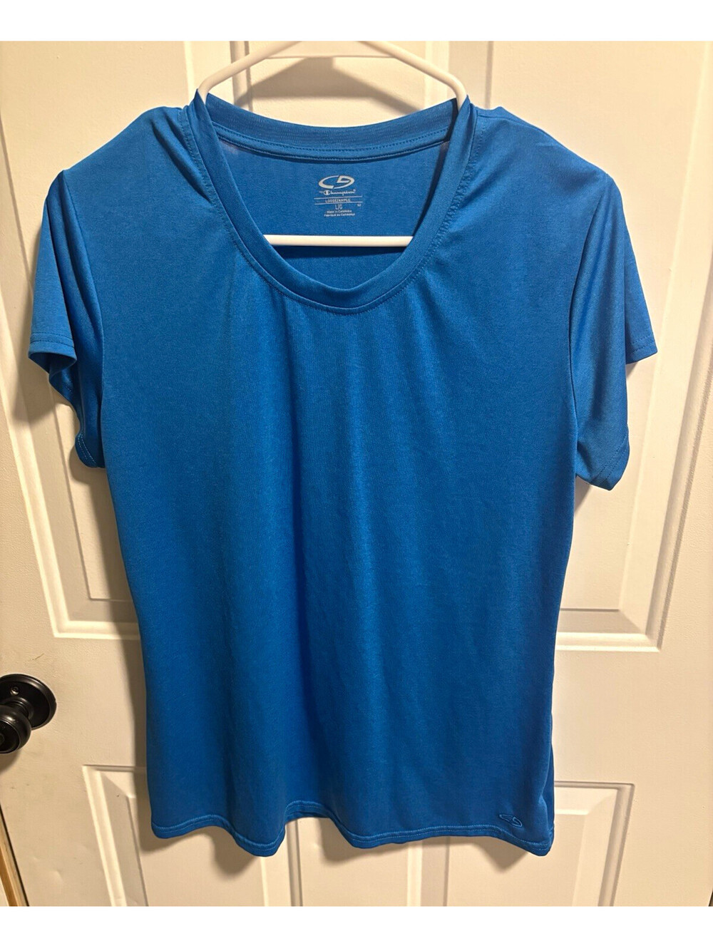 Champion Blue Loose Fit Breathable Crew Neck L Women’s Athletic Top